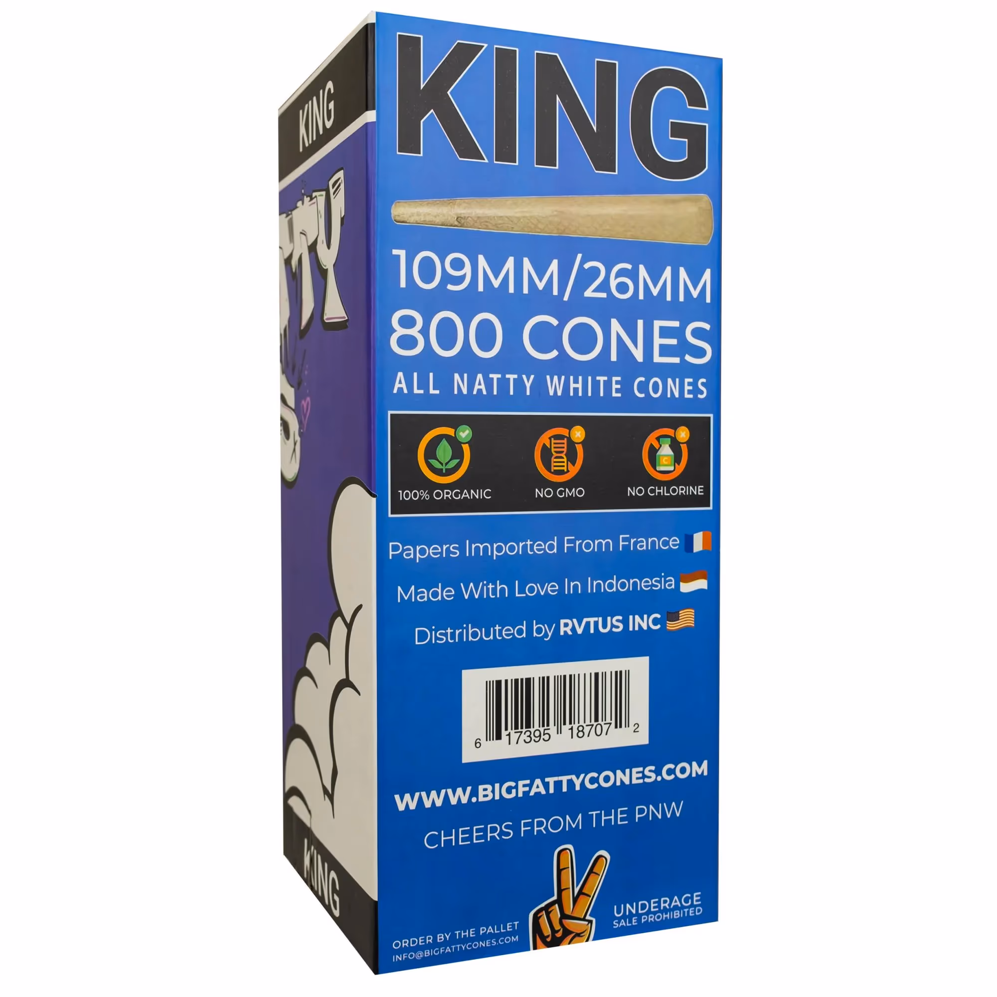 109mm | King Size | Natural Raw White | 800 Pack