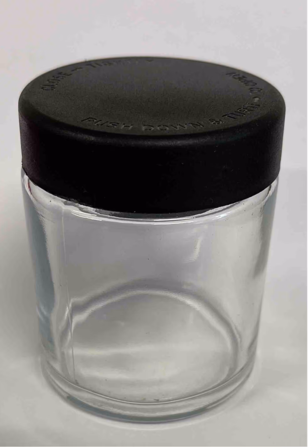 3oz Premium Glass Jars W/ Child Resistant Lids – Black Lid (120 Qty)