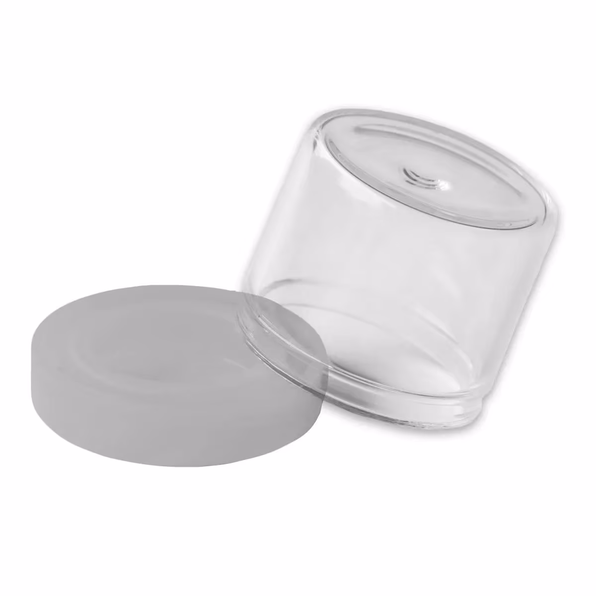 6ML Round Glass Concentrate Jar W/ Silicone Lids – Clear Lids
