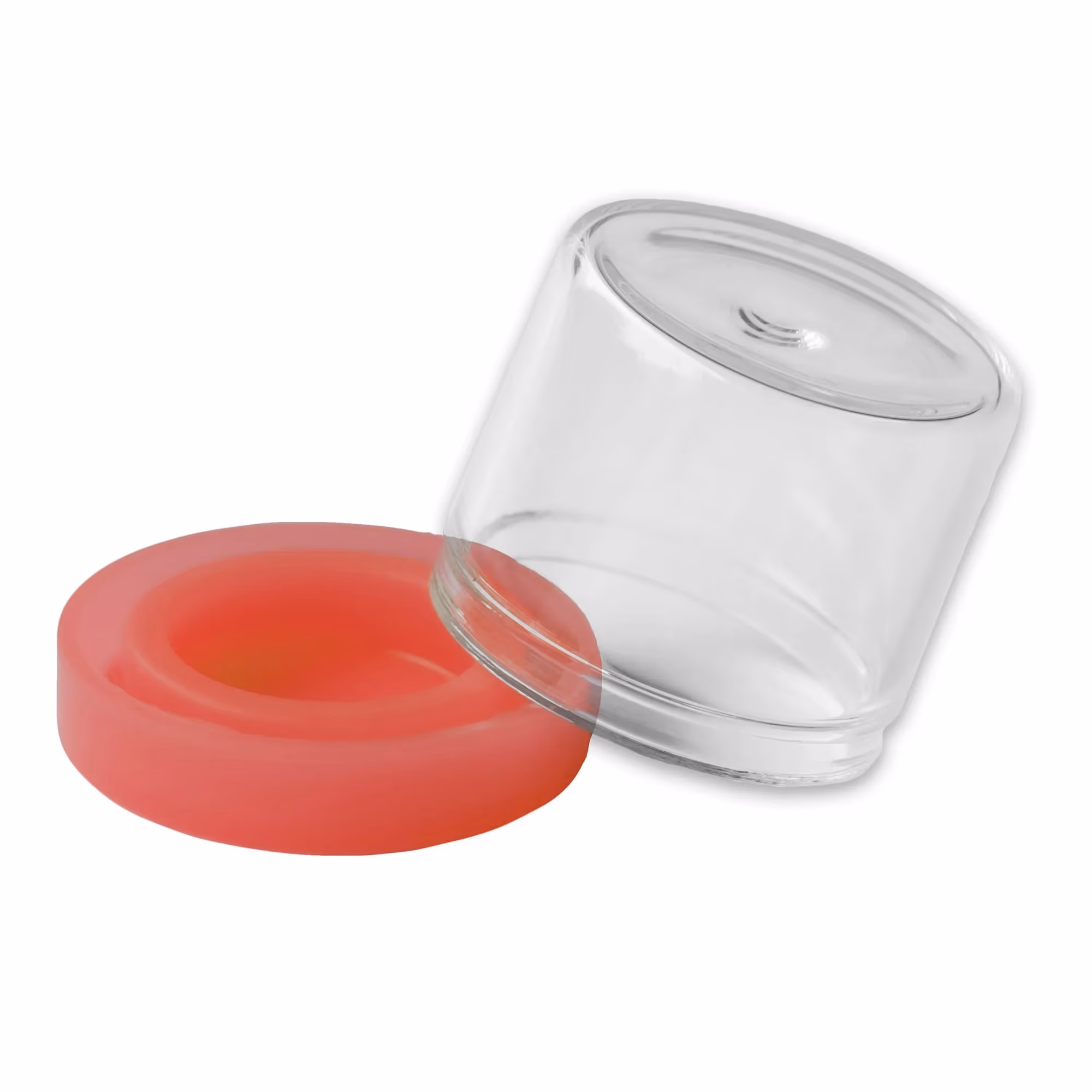 6ML Round Glass Concentrate Jar W/ Silicone Lids – Red Lids