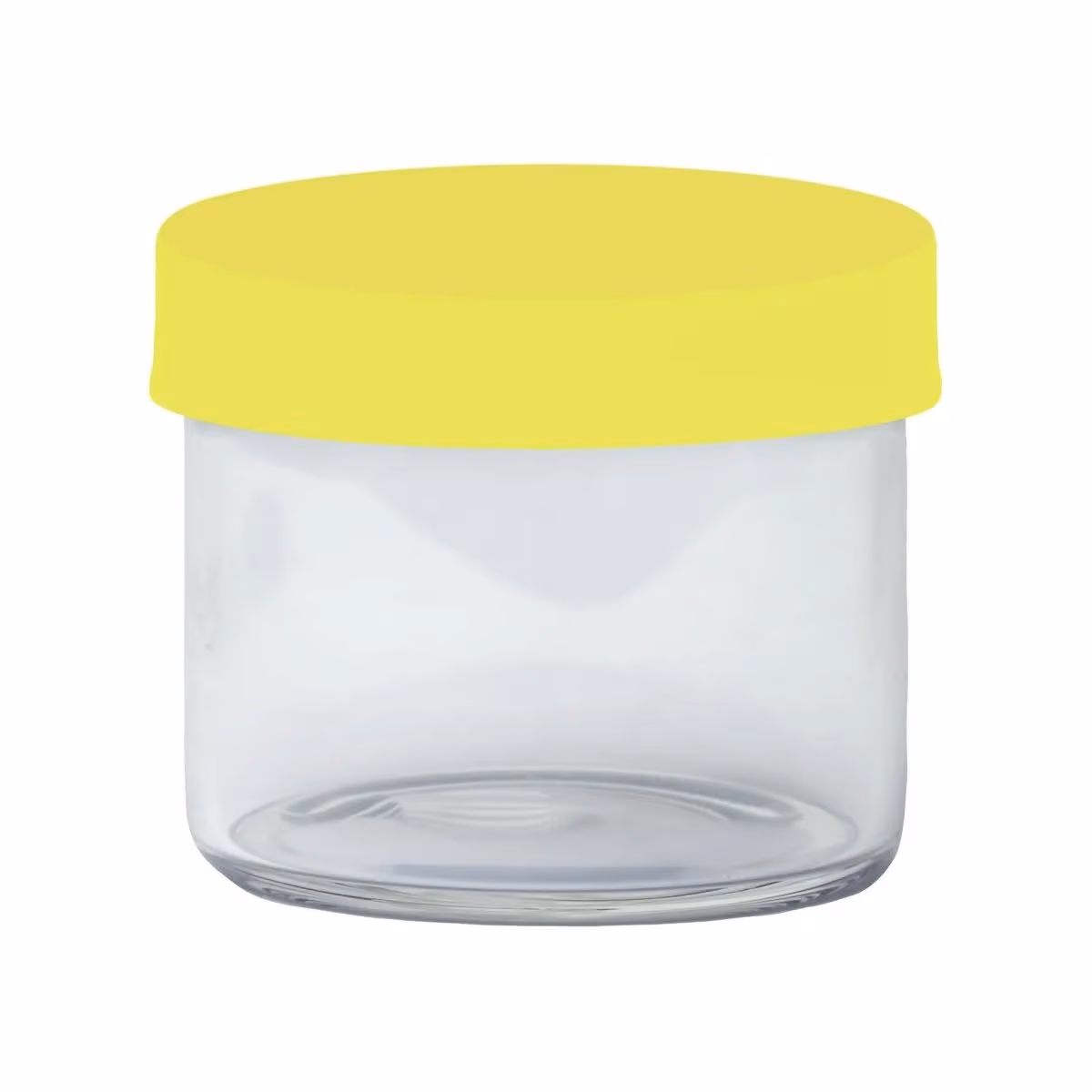 6ML Round Glass Concentrate Jar W/ Silicone Lids - Yellow Lids