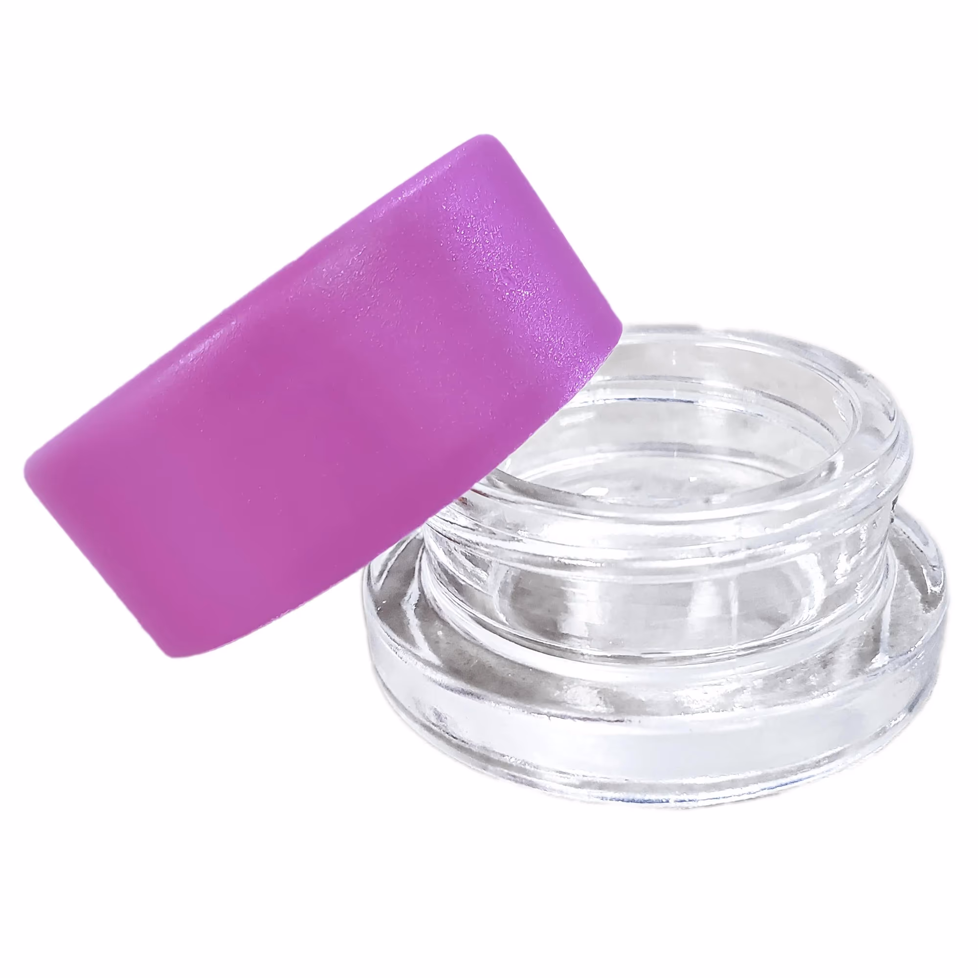 7ML Round Glass Concentrate Jar W/ Child Resistant Lids – Purple Lid (320 Qty)