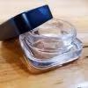 7ML Square Glass Concentrate Jar W/ Child Resistant Lids – Black Lid (486 Qty)