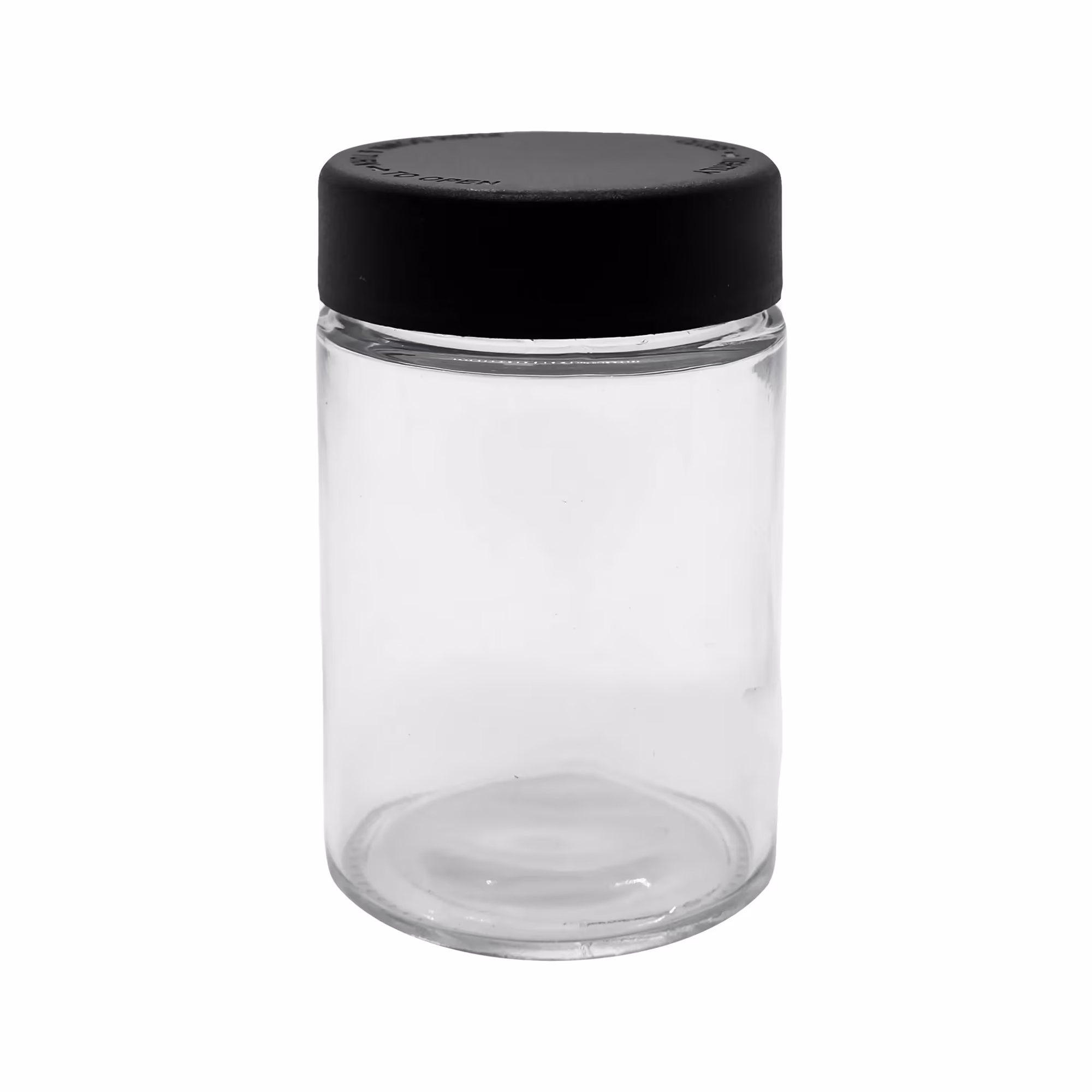5oz Premium Glass Jars W/ Child Resistant Lids – Black Lid (120 Qty)