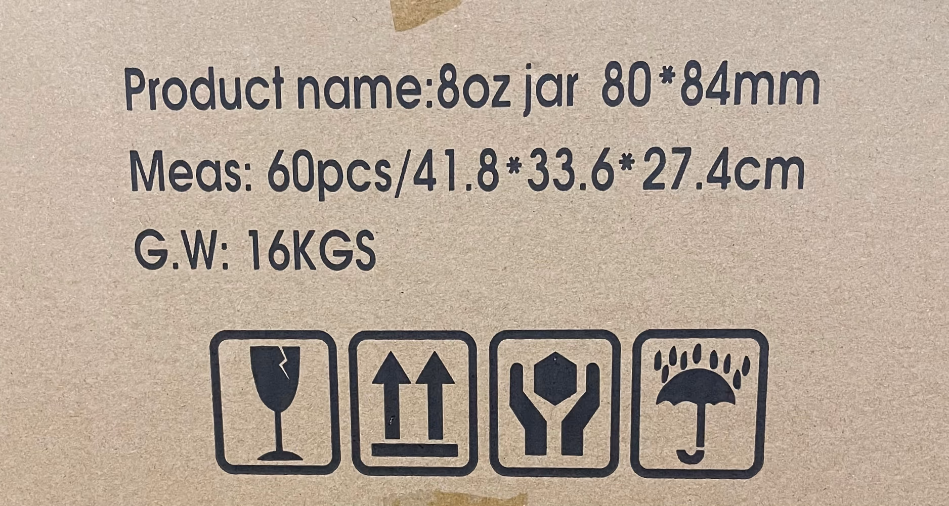 8oz Premium Glass Jars W/ Child Resistant Lids – Black Lid (60 Qty)