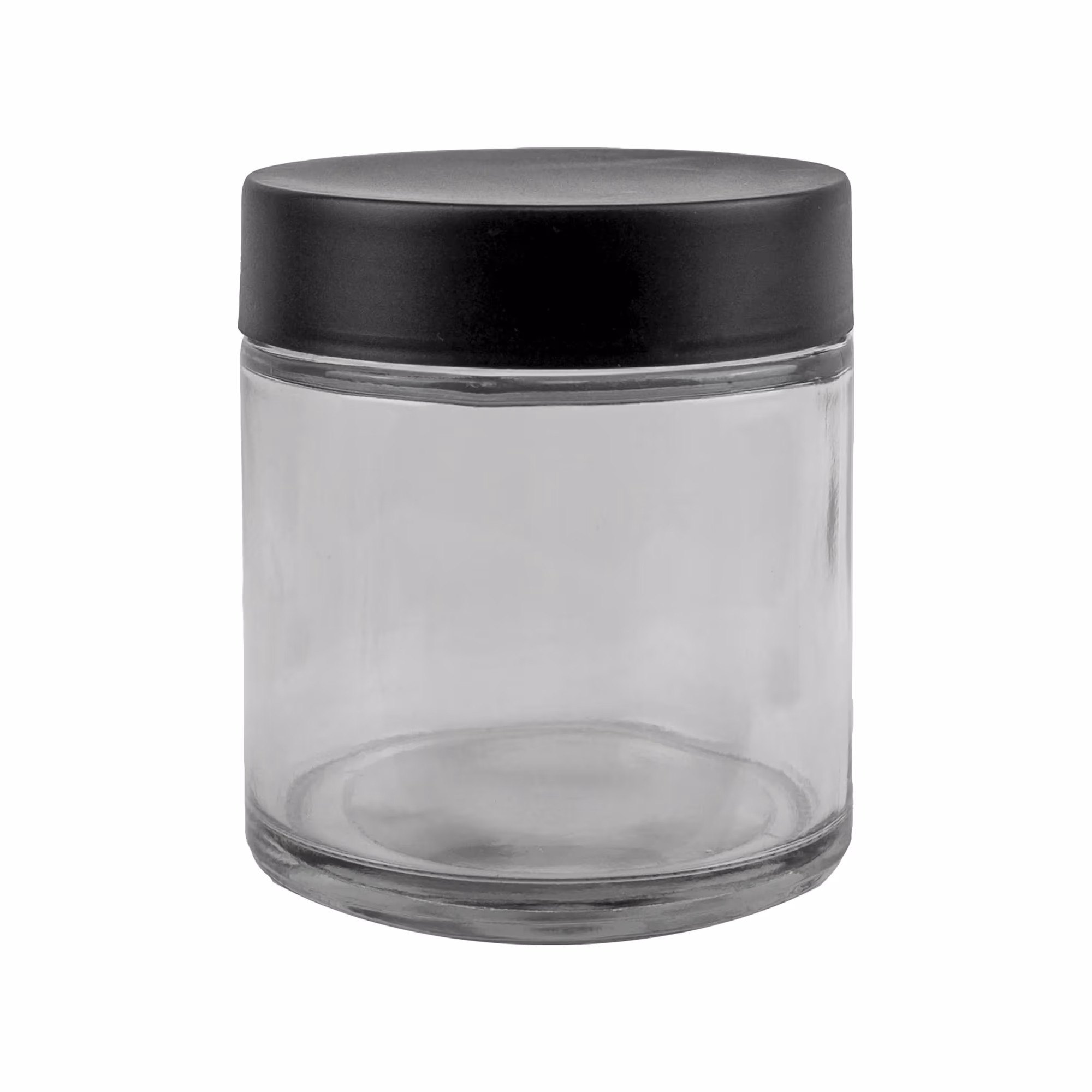 8oz Premium Glass Jars W/ Child Resistant Lids – Black Lid (60 Qty)