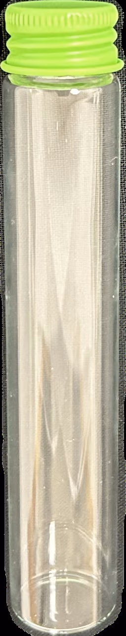GLASS TUBE-GREEN METAL SCREW ON LID FOR 120MM