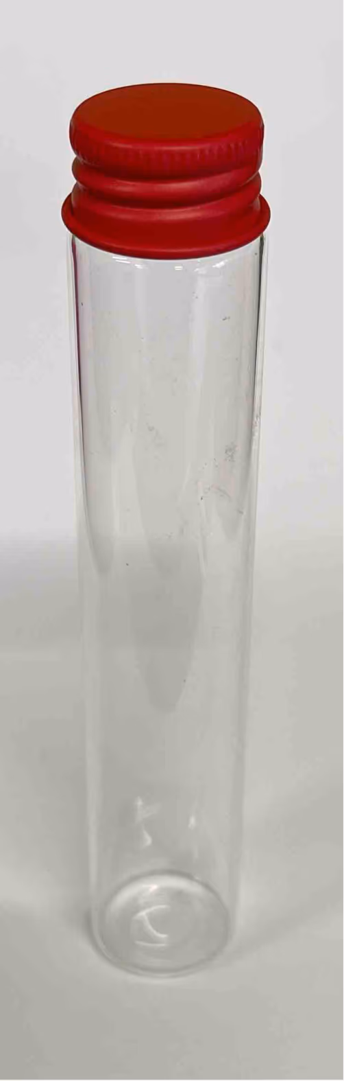 GLASS TUBE- RED METAL SCREW ON LID FOR 120MM