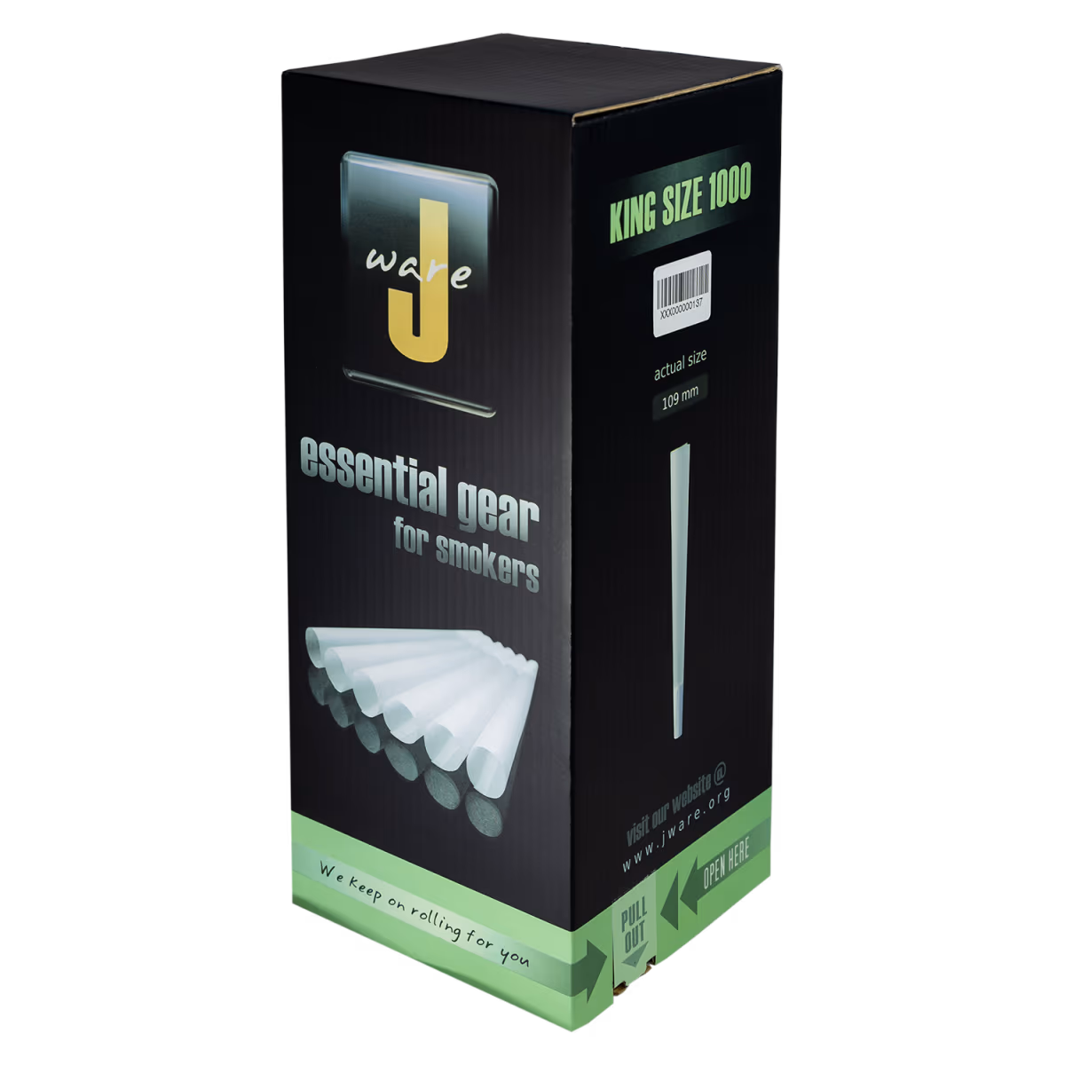 King Size 109MM Pre-Rolled Cones – White – 800 Pack