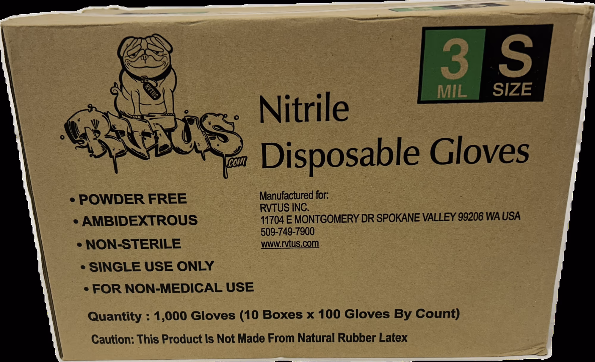 RVTUS Nitrile Gloves 5 Mil Disposable Gloves - Powder Free - Latex Free (1000, Small)