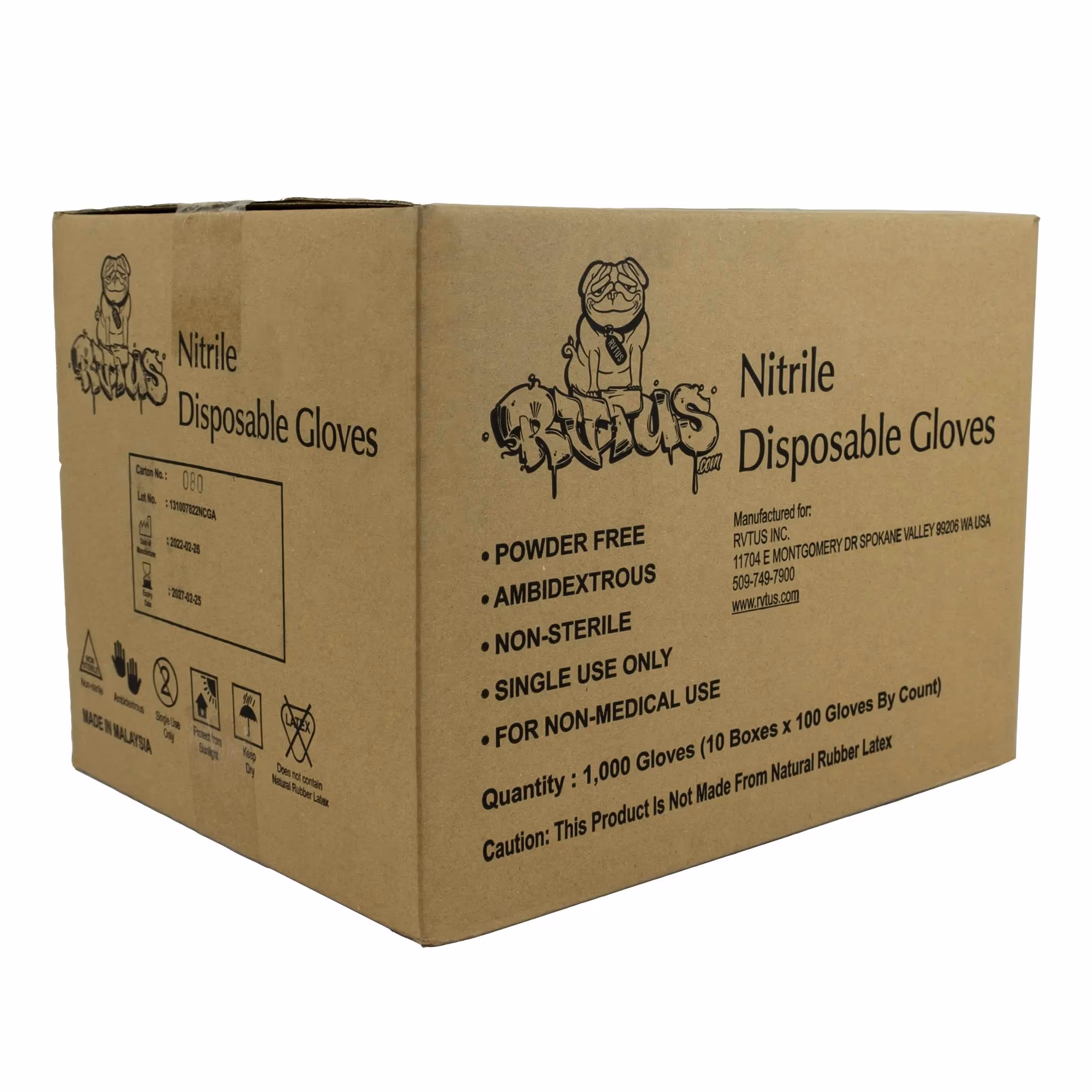 5ML Nitrile Disposable Gloves – Black – Latex Free – Small - 1000 Pack