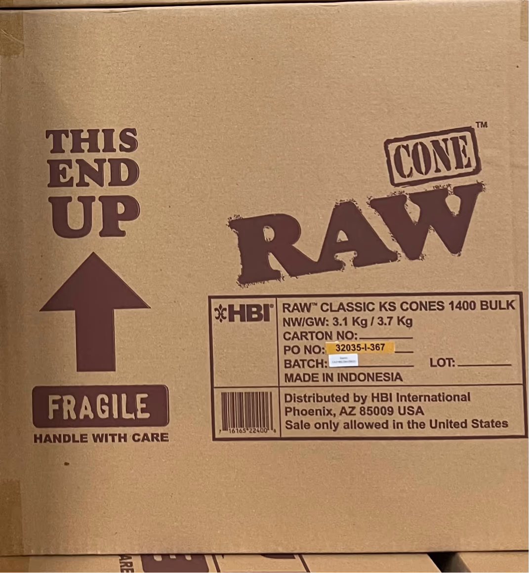 King Size 109MM Classic Pre-Rolled Cones - Brown - 1,400 Pack