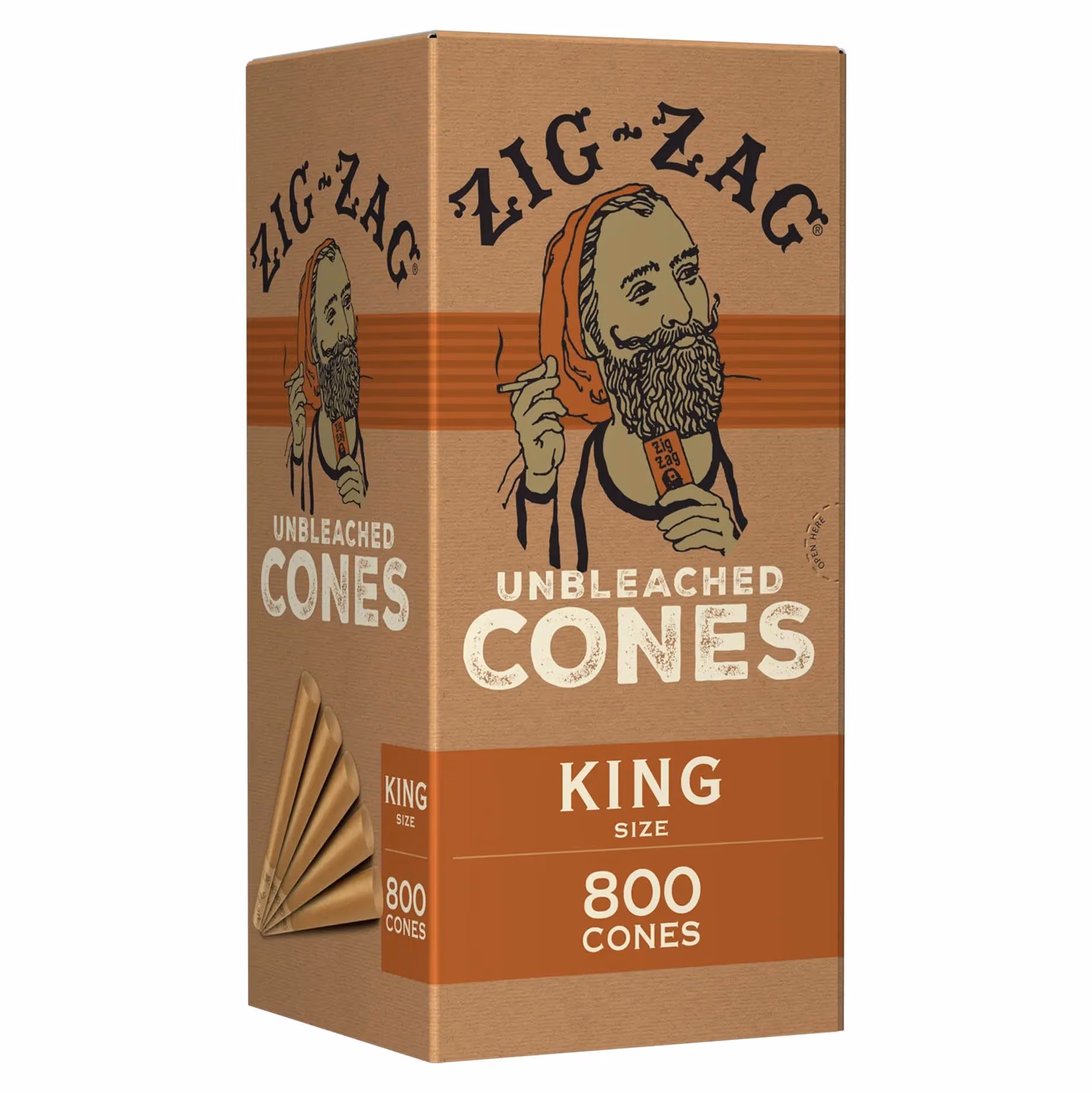 Pre Rolled Cones Unbleached Brown – 109mm King Size 800ct