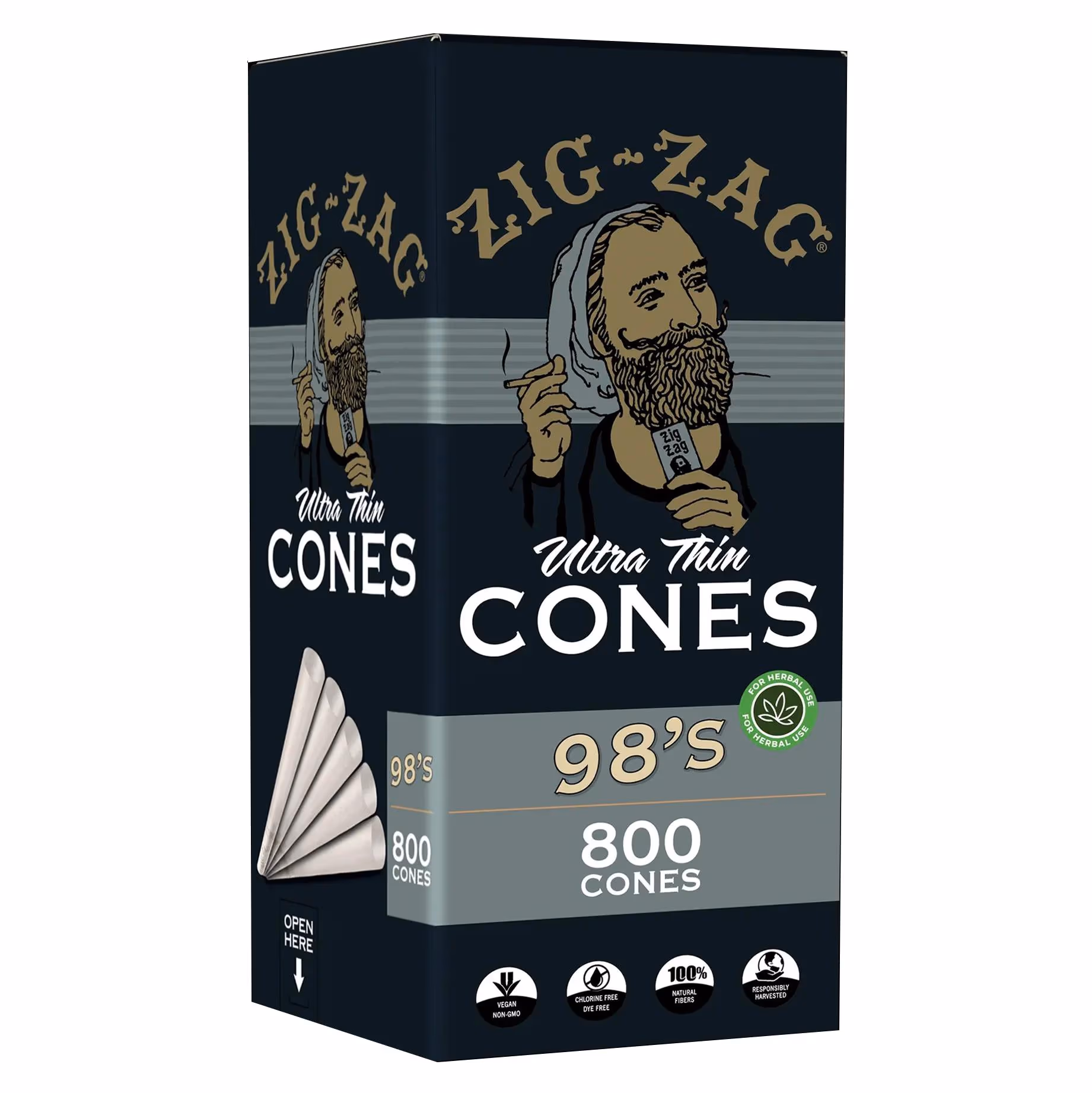 ZIG-ZAG - Pre Rolled Cones Ultra Thin White - 98mm 800ct